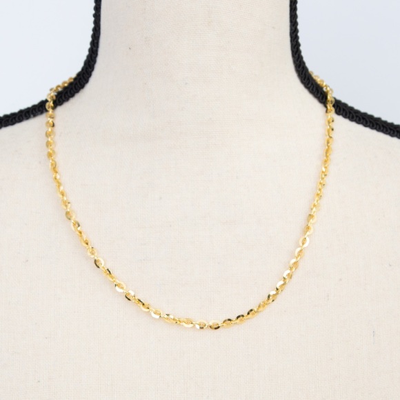 Oval knife edge rolo link gold over bronze 20” chain necklace Bronzo Italia - Picture 3 of 9